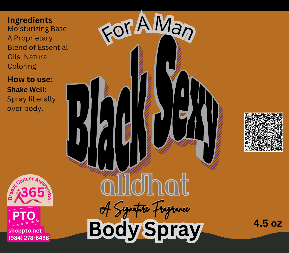Black Sexy For A Man Alldhat Scent Body Spray