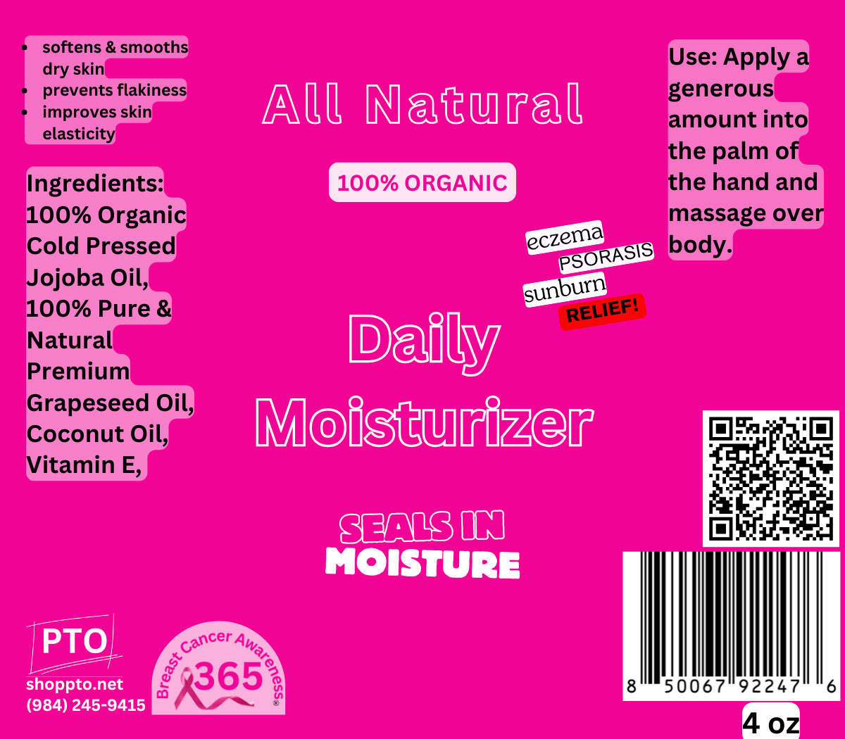 All Natural Daily Moisturizer Fragrance Free 4 oz