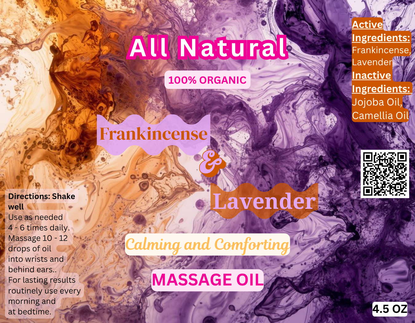 Frankincense & Lavender Massage Oil