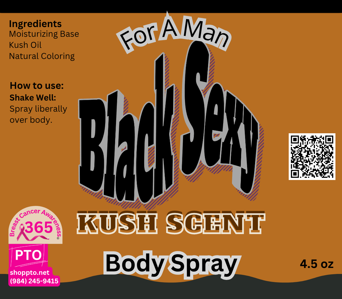 Black Sexy For A Man Kush Scent Body Spray