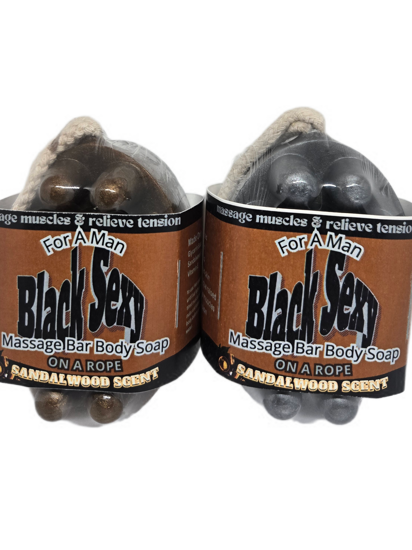 Black Sexy Massage Bar Soap On A Rope