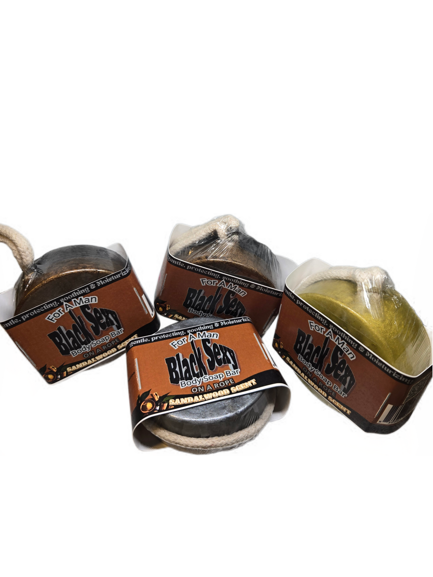 Black Sexy For A Man Body Soap On A Rope Kush Scent 4 Pk