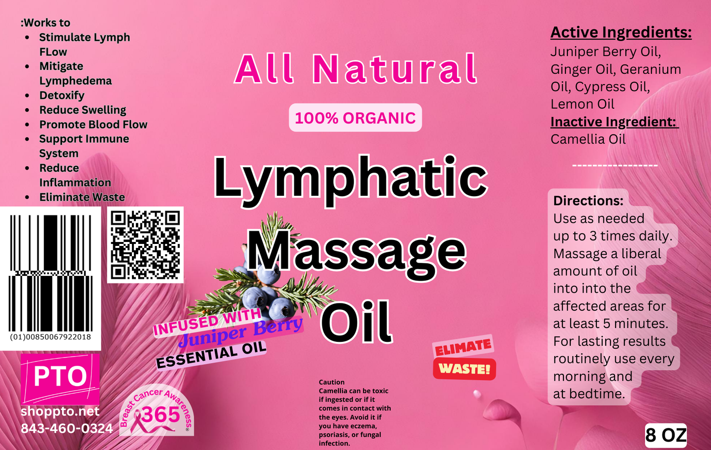 All Natural Lymphatic Massage Oil