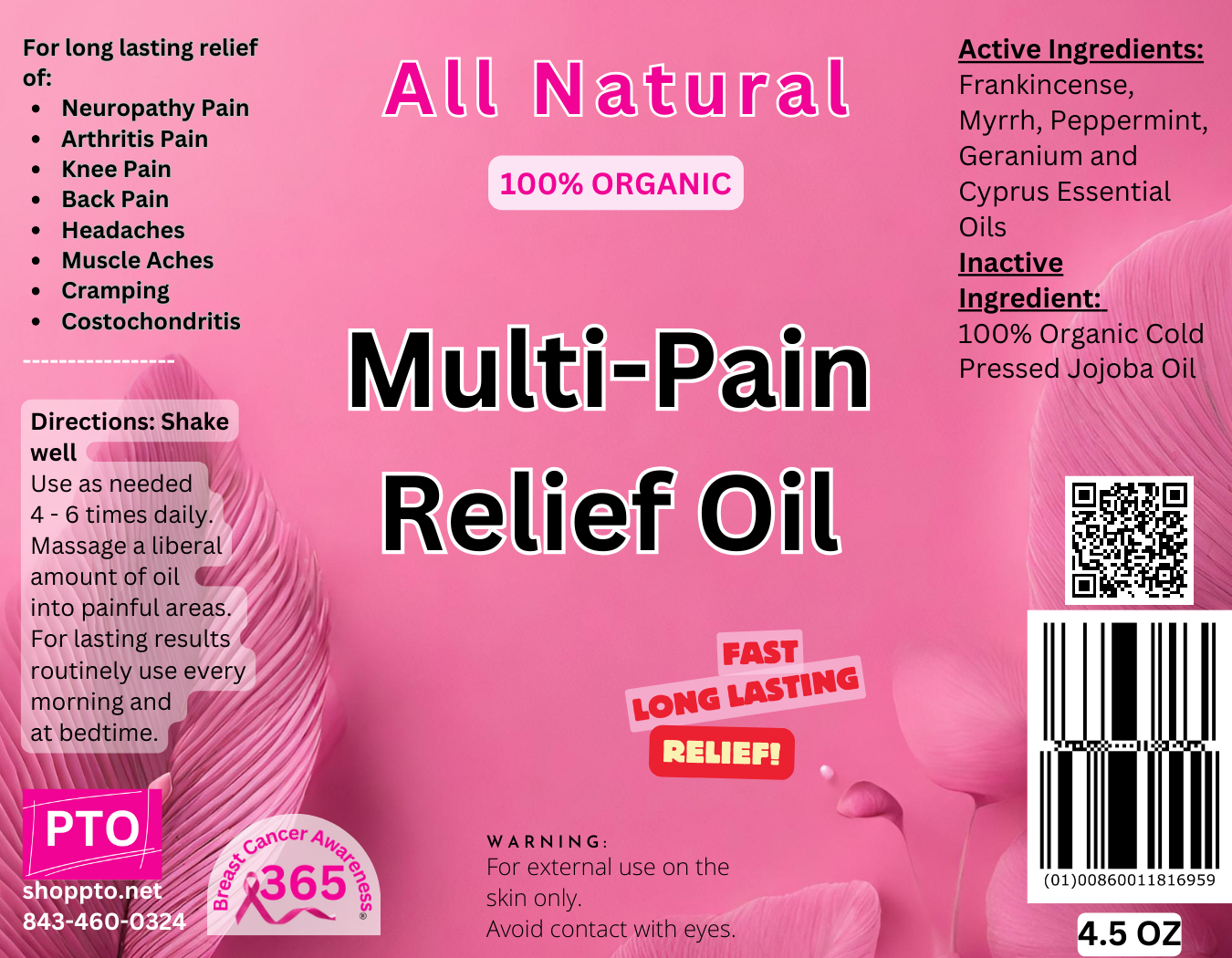 Multi-Pain Relief Oil Spray 4.5 OZ