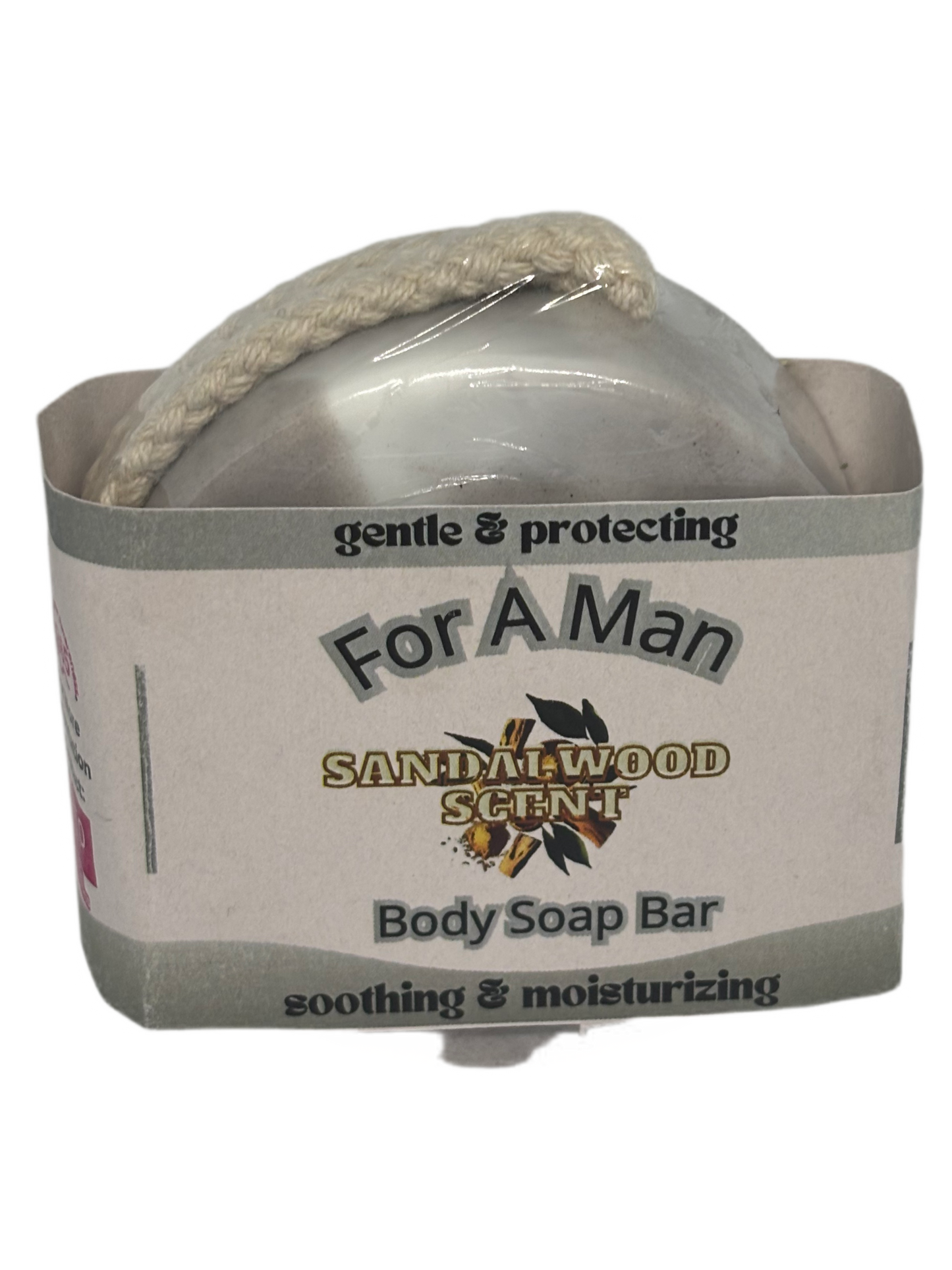 For A Man Body Soap On A Rope Sandalwood Scent 4 Pk